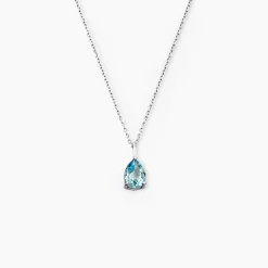 Histoire d'Or Collier Goutte Or Blanc Topaze Best