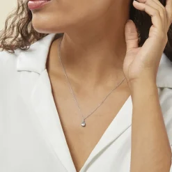 Histoire d'Or Collier Goutte Or Blanc Topaze Best