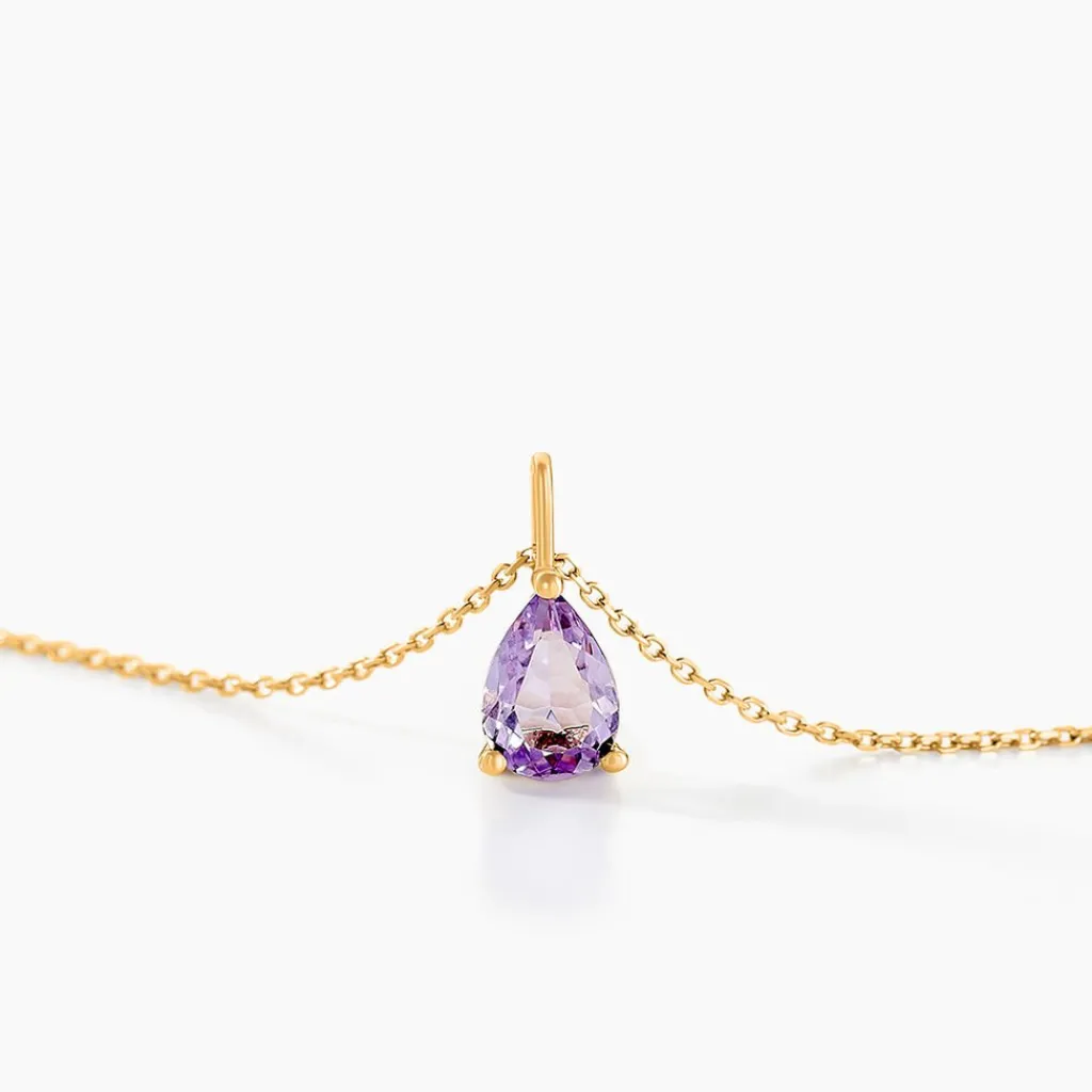 Histoire d'Or Collier Goutte Or Jaune Amethyste or jaune amethyste violette Online