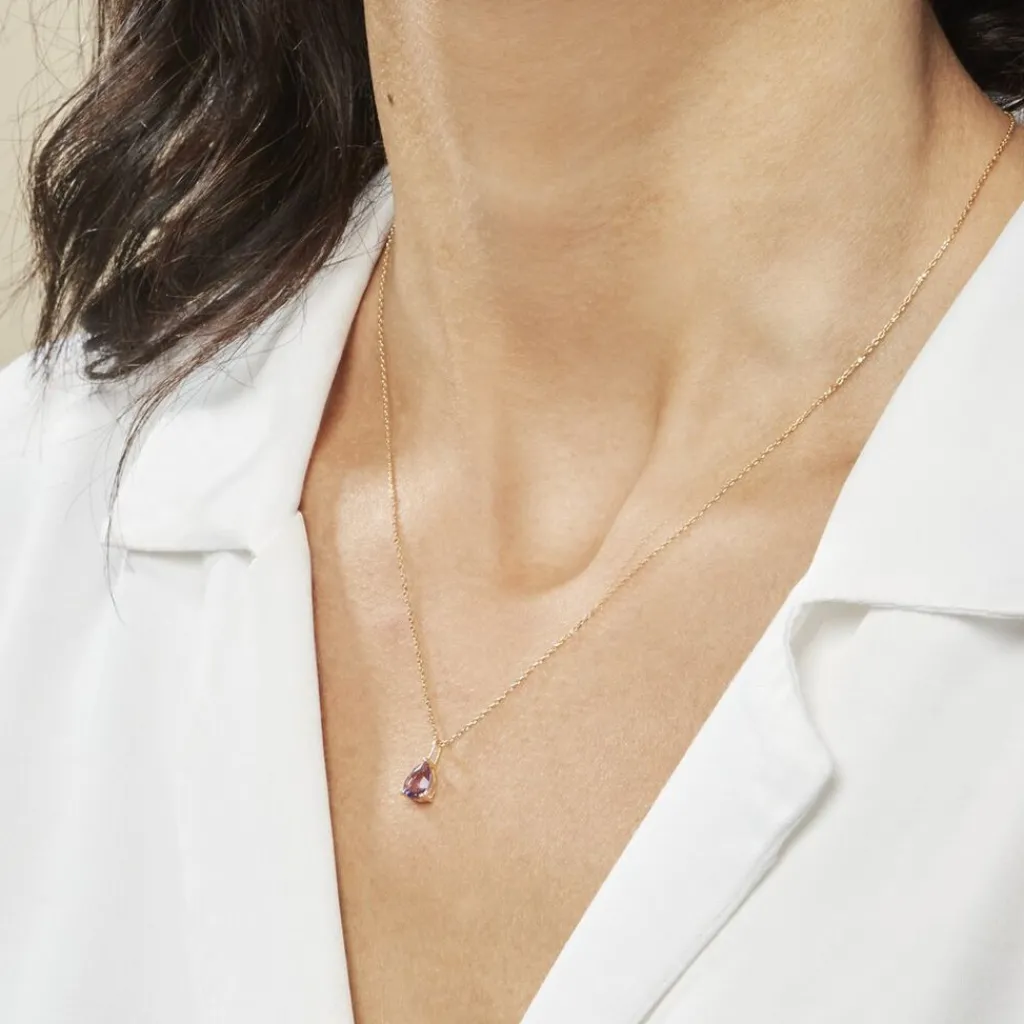Histoire d'Or Collier Goutte Or Jaune Amethyste or jaune amethyste violette Online