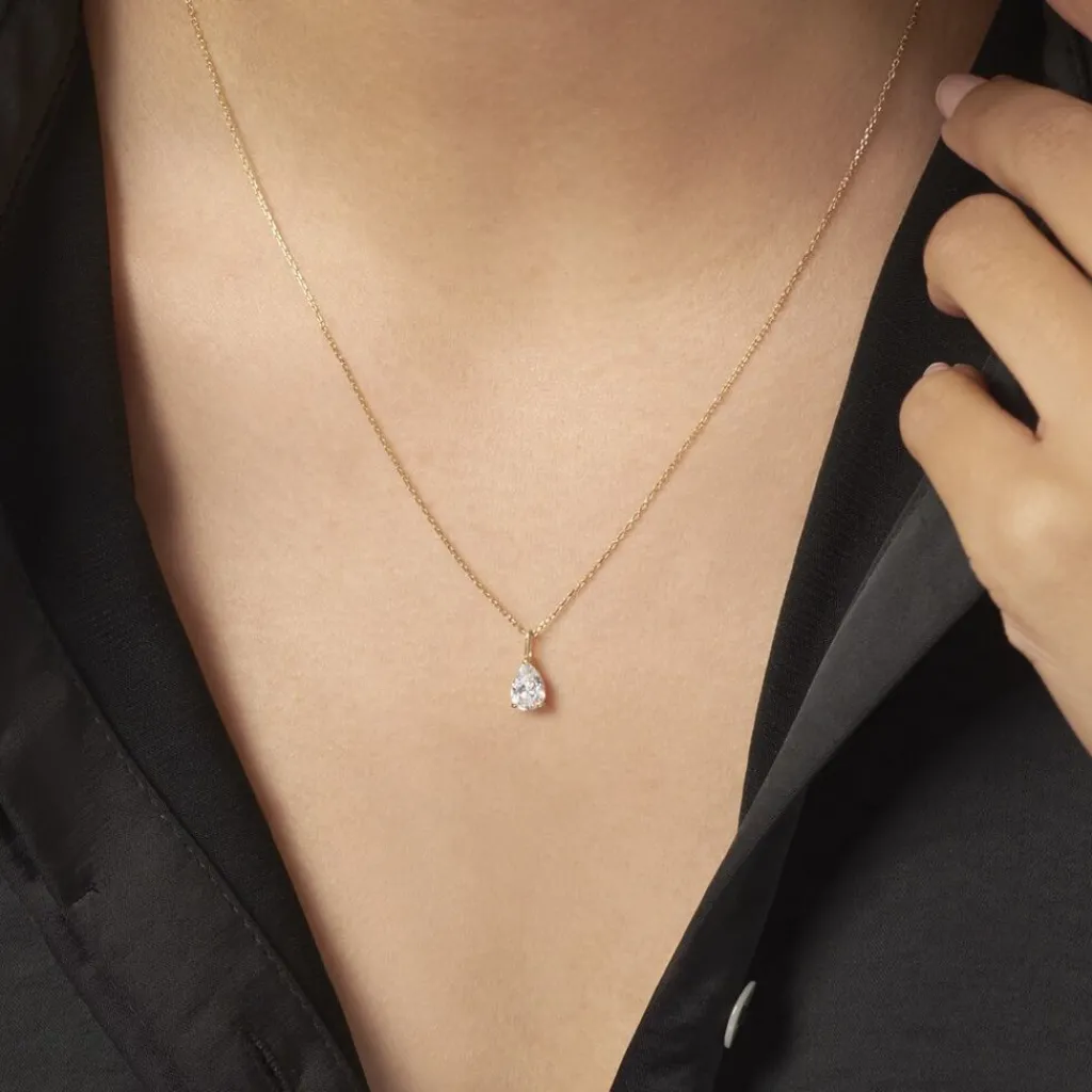 Histoire d'Or Collier Goutte De Zirconium or jaune oxyde Outlet