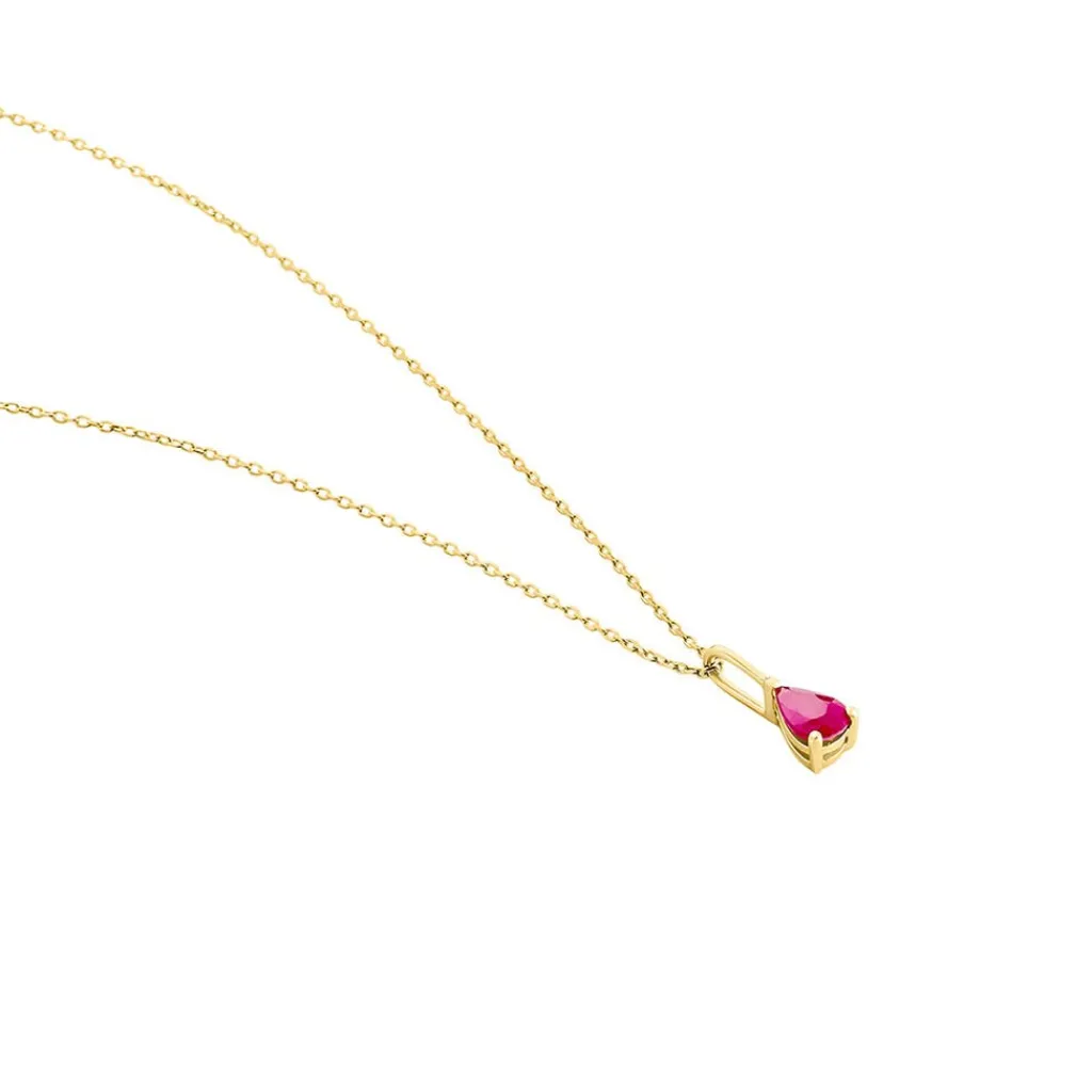 Histoire d'Or Collier Goutte or jaune rubis Outlet