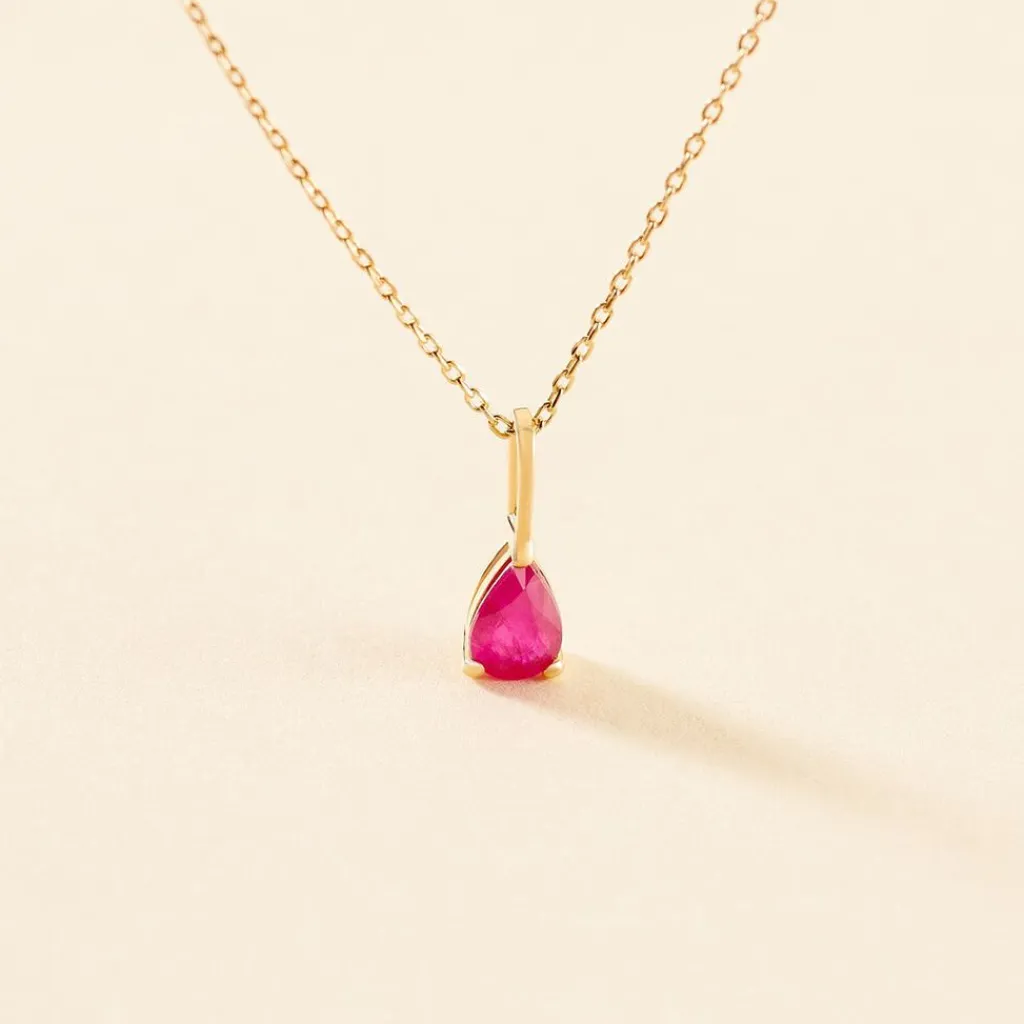Histoire d'Or Collier Goutte or jaune rubis Outlet