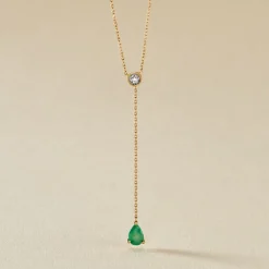 Histoire d'Or Collier Gracilia Or Jaune Emeraude Diamant