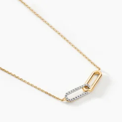 Histoire d'Or Collier Graphic Lines Or Jaune Oxyde De Zirconium New