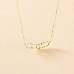 Histoire d'Or Collier Graphic Lines Or Jaune Oxyde De Zirconium New