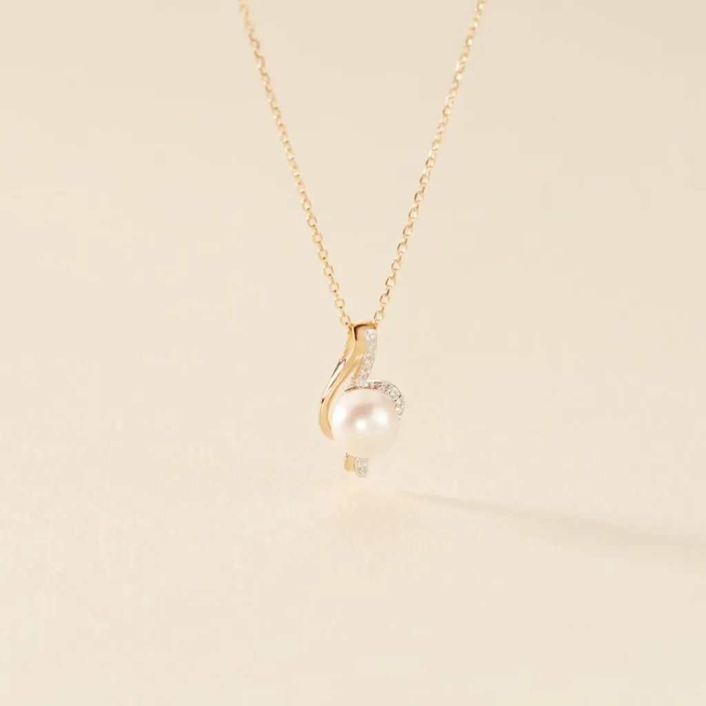 Histoire d'Or Collier Grazilla Or Bicolore Perle De Culture Et Diamant Online