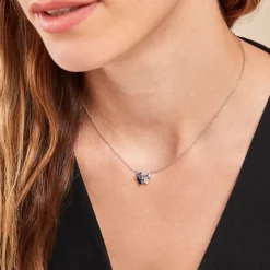 Histoire d'Or Collier Guillemette Argent Blanc Pierre D'imitation