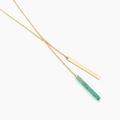 Histoire d'Or Collier Halcyone Or Jaune Aventurine or jaune aventurine vert New