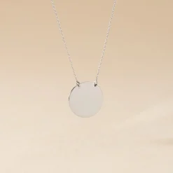 Histoire d'Or Collier Helenia Pastille Gravable or blanc Clearance