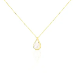 Histoire d'Or Collier Helin Or Jaune Perle De Culture Et Oxyde De Zirconium Clearance