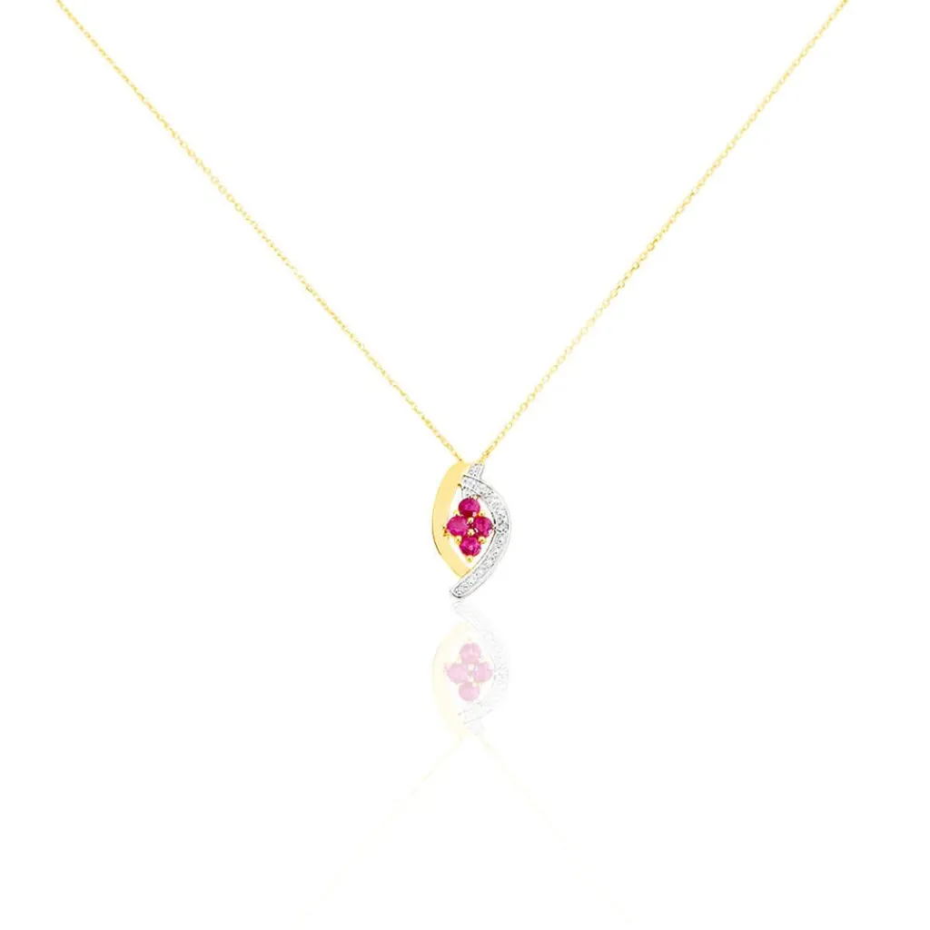 Histoire d'Or Collier Hoela Or Jaune Diamant Et Rubis Sale