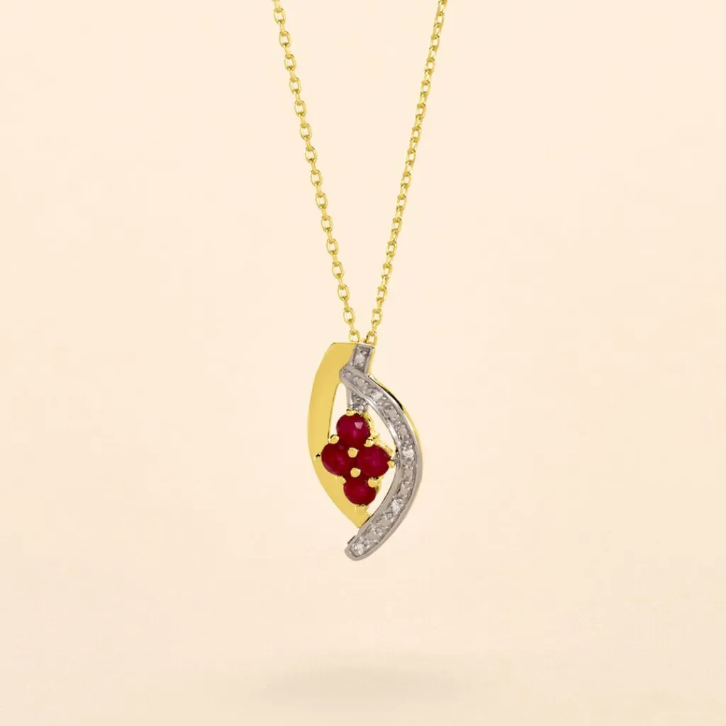 Histoire d'Or Collier Hoela Or Jaune Diamant Et Rubis Sale