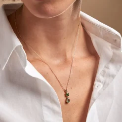 Histoire d'Or Collier Huffie Plaqué Or Jaune Pierre D'imitation New