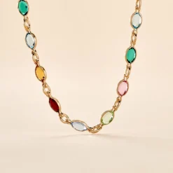 Histoire d'Or Collier Ilvaae Plaqué Or Jaune Pierre De Synthese New