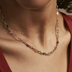 Histoire d'Or Collier Ilvaae Plaqué Or Jaune Pierre De Synthese New