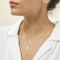 Histoire d'Or Collier Indian Nature Feuilles Or Jaune