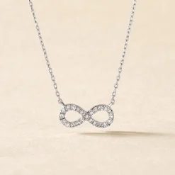 Histoire d'Or Collier Infini Empierre Or Blanc Diamant Sale
