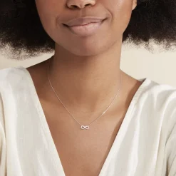 Histoire d'Or Collier Infini Empierre Or Blanc Diamant Sale