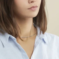 Histoire d'Or Collier Ivy Maille Haricot or blanc Hot