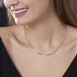 Histoire d'Or Collier Izel Maille Anglaise or blanc New