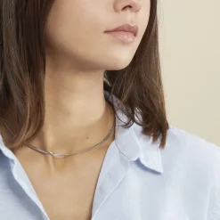 Histoire d'Or Collier Izel Maille Anglaise or blanc Clearance
