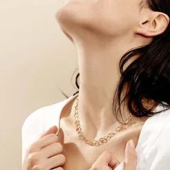 Histoire d'Or Collier Joice Maille Alternée Et Godronne Or Jaune Best