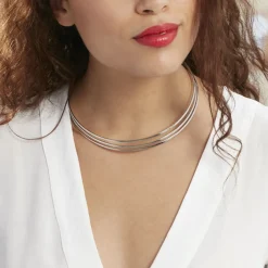 Histoire d'Or Collier Jonc Adel Acier Blanc Best