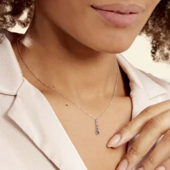 Histoire d'Or Collier Josephine Et Diamant or blanc saphir Clearance