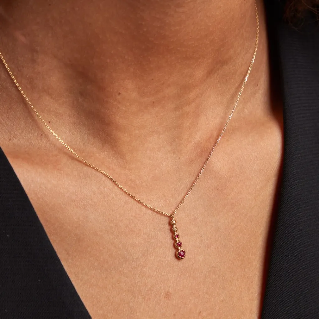 Histoire d'Or Collier Josephine or jaune rubis