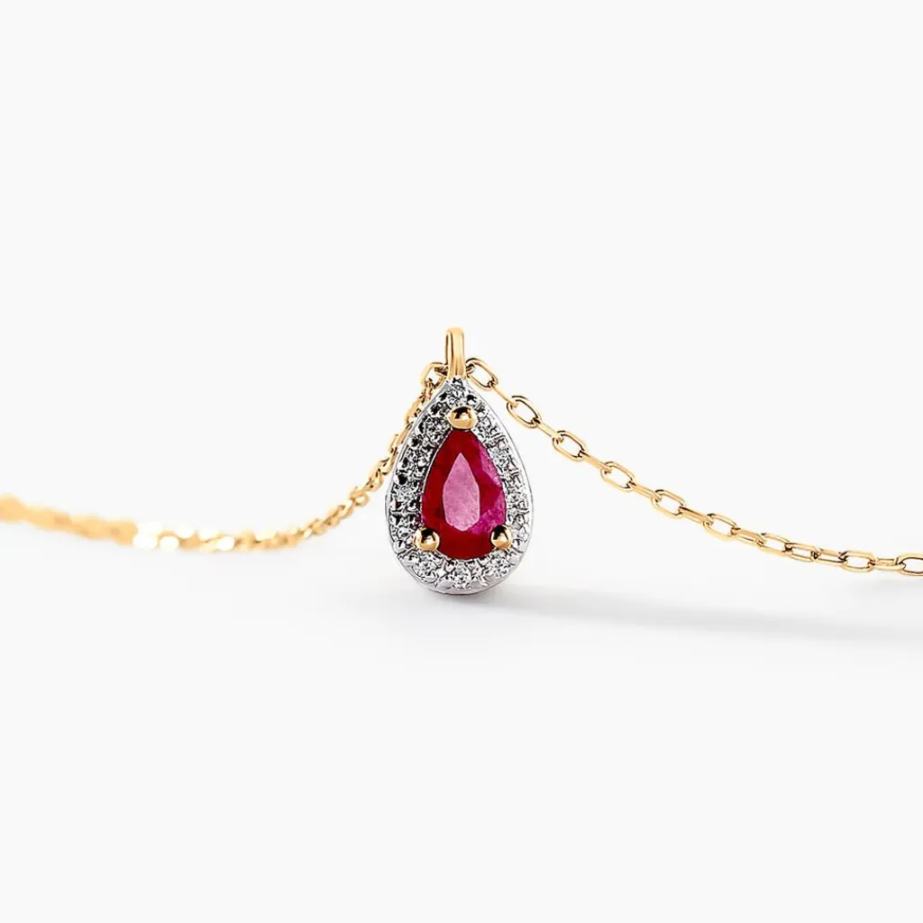 Histoire d'Or Collier Juliettina Diamant or jaune rubis Outlet