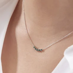 Histoire d'Or Collier Karrie Argent Blanc Oxyde De Zirconium argent blanc oxyde vert Discount