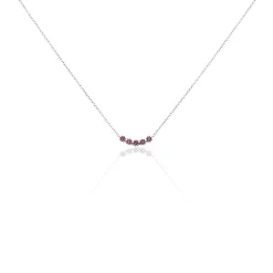 Histoire d'Or Collier Karrie Argent Blanc Oxyde De Zirconium argent blanc oxyde rouge Hot