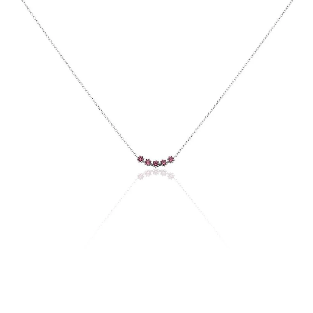 Histoire d'Or Collier Karrie Argent Blanc Oxyde De Zirconium argent blanc oxyde rouge Hot