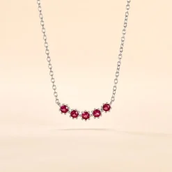 Histoire d'Or Collier Karrie Argent Blanc Oxyde De Zirconium argent blanc oxyde rouge Hot