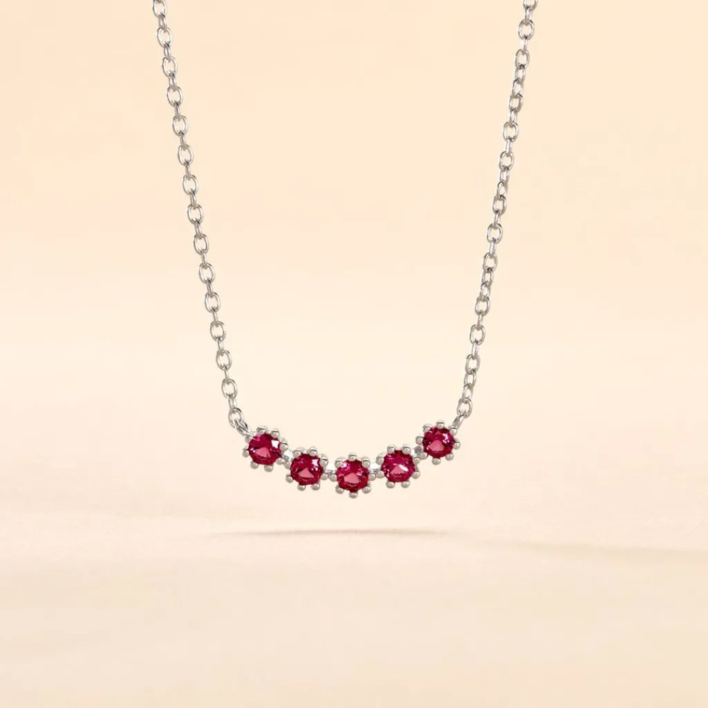 Histoire d'Or Collier Karrie Argent Blanc Oxyde De Zirconium argent blanc oxyde rouge Hot