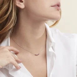 Histoire d'Or Collier Karrie Argent Blanc Oxyde De Zirconium argent blanc oxyde rouge Hot