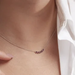 Histoire d'Or Collier Karrie Argent Blanc Oxyde De Zirconium argent blanc oxyde rouge Hot