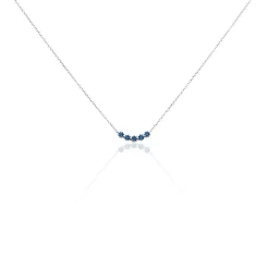 Histoire d'Or Collier Karrie Argent Blanc Oxyde De Zirconium argent blanc oxyde bleu Sale