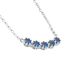 Histoire d'Or Collier Karrie Argent Blanc Oxyde De Zirconium argent blanc oxyde bleu Sale