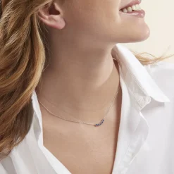 Histoire d'Or Collier Karrie Argent Blanc Oxyde De Zirconium argent blanc oxyde bleu Sale