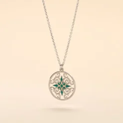 Histoire d'Or Collier Krysia Argent Blanc Email Turquoise Sale