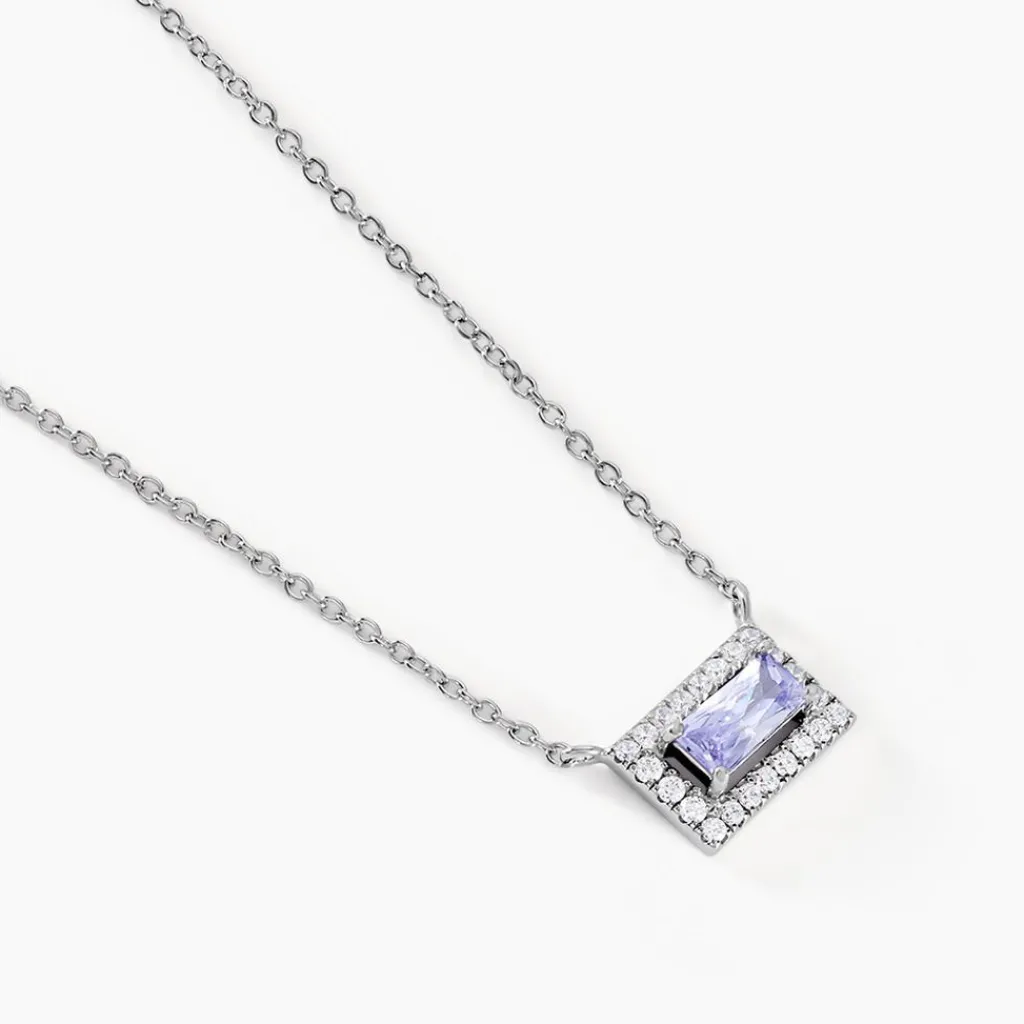 Histoire d'Or Collier Laurine Argent Blanc Oxyde De Zirconium argent blanc oxyde violet Clearance