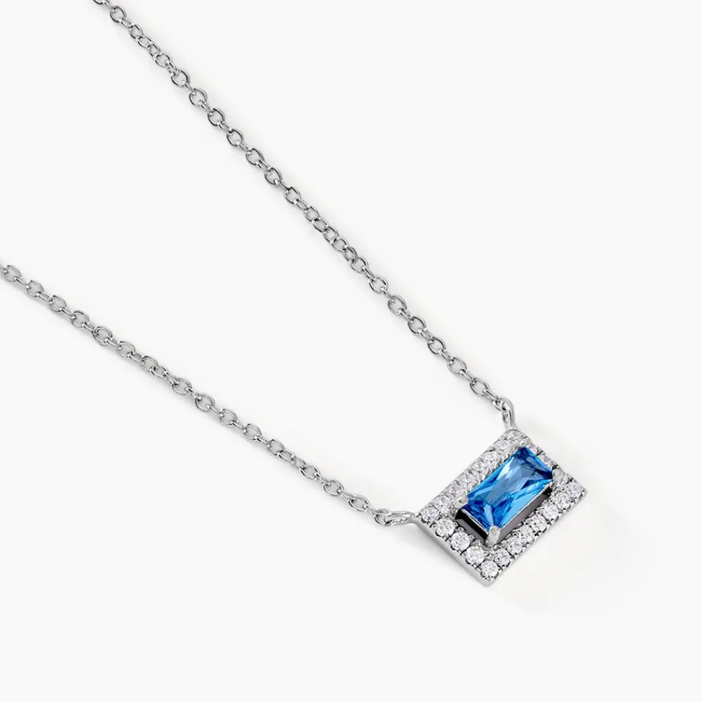 Histoire d'Or Collier Laurine Argent Blanc Oxyde De Zirconium argent blanc oxyde bleu sky Discount