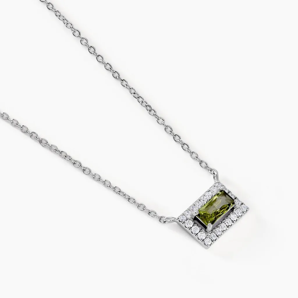 Histoire d'Or Collier Laurine Argent Blanc Oxyde De Zirconium argent blanc oxyde vert Discount