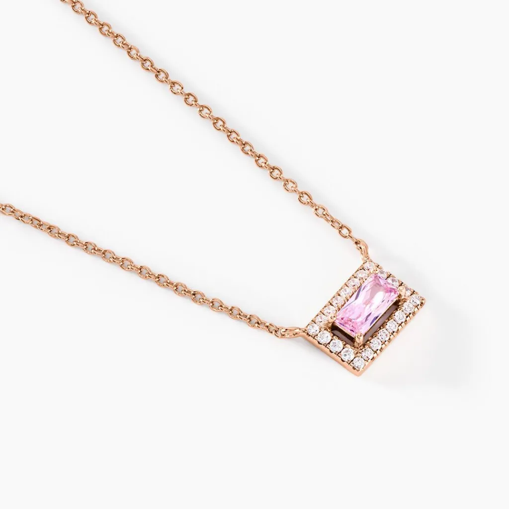 Histoire d'Or Collier Laurine Argent Rose Oxyde De Zirconium argent rose oxyde rose Sale