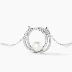 Histoire d'Or Collier Laury Argent Blanc Perle De Culture Et Oxyde De Zirconium Clearance
