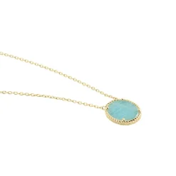 Histoire d'Or Collier Leeve Plaqué Or Jaune Amazonite Outlet