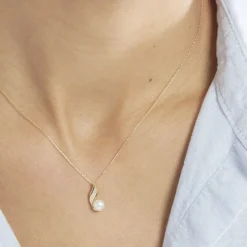 Histoire d'Or Collier Leta Or Jaune Perle De Culture Et Oxyde De Zirconium Outlet