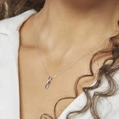 Histoire d'Or Collier Ligera Or Blanc Saphir Et Diamant Outlet